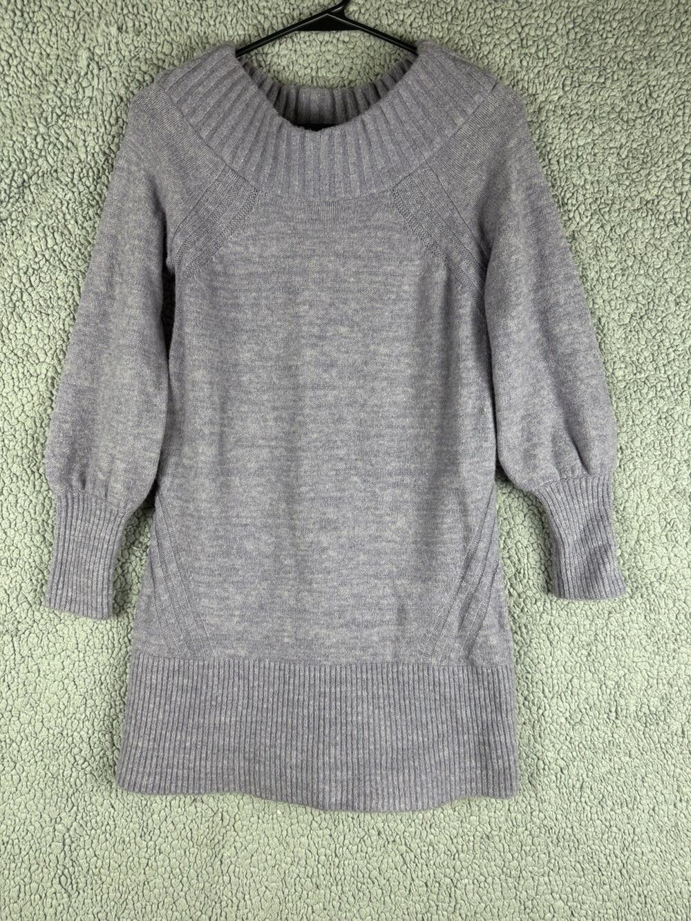 NWT Womens Size XSP Anthropologie Purple Rhyme Knit Sweater Mini Dress